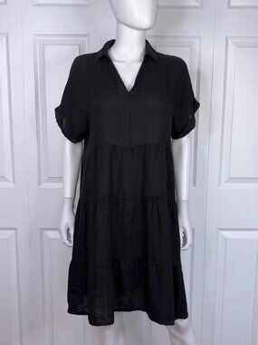 FRANCESCA BETTINI Short-sleeved linen dress medium